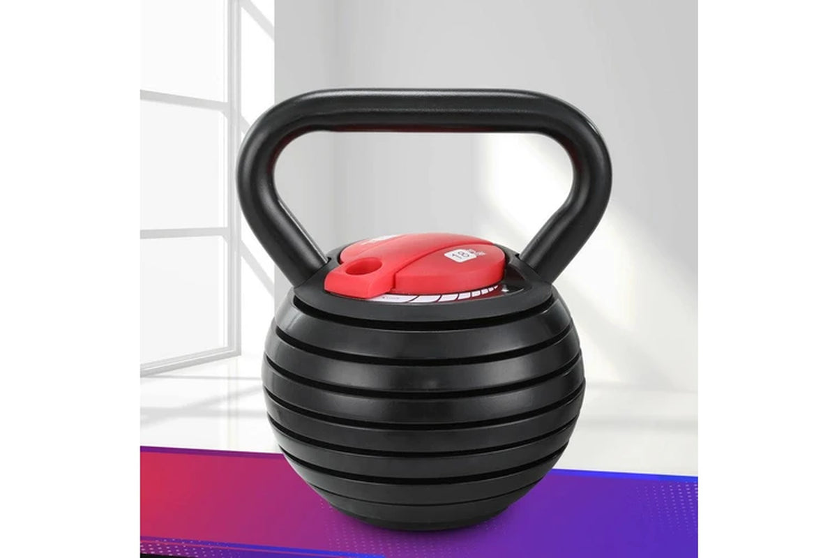 Everfit 18Kg Adjustable Kettlebell Set Portable Kettle Bell Weight Dumbbells 10Lbs 40Lbs