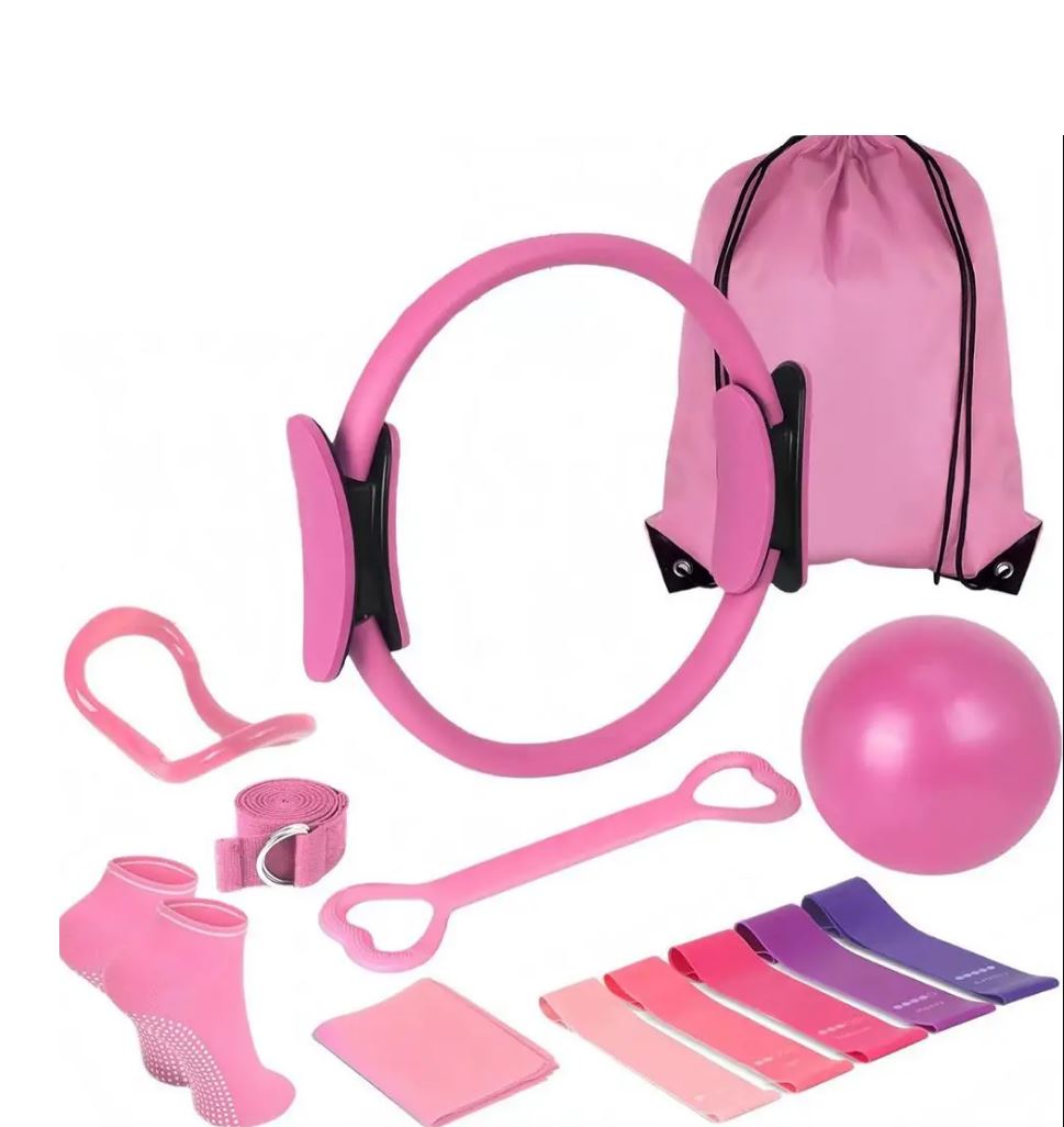 13 Pcs Pilates Essentials Kit Yoga Circle Gym Set Stretching Core Training Equipment for Flexibilit Home Workout
