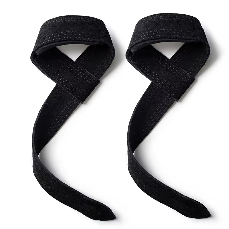 Leather Weight Lifting Wrist Straps Fitness Bodybuilding Training Gym Lifting Straps with Non Slip Cowhide Grip