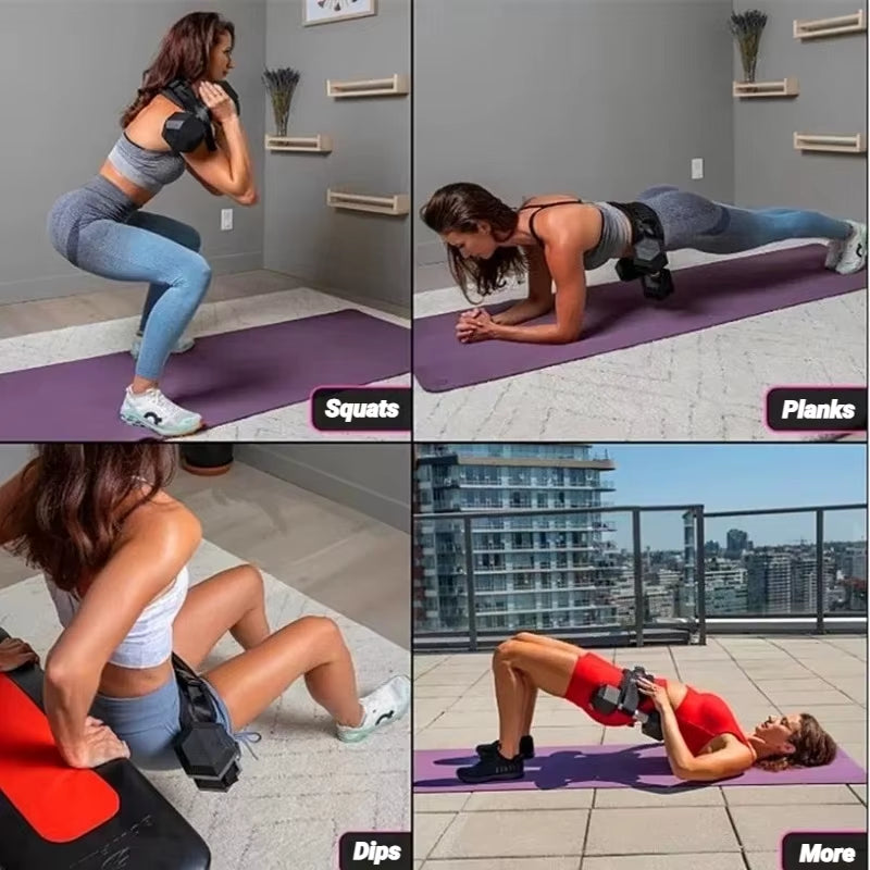 Dumbbell Exercise Belt Hip Thrust Weight-Bearing for Effective Glute Bridge Workout Waist Weight Training Kettlebells