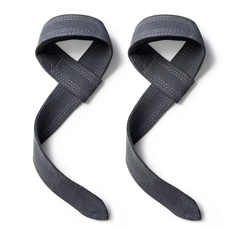 Leather Weight Lifting Wrist Straps Fitness Bodybuilding Training Gym Lifting Straps with Non Slip Cowhide Grip
