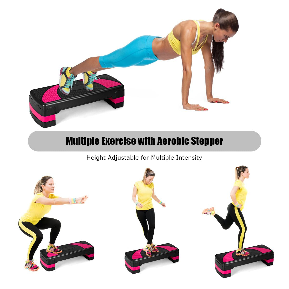 78.5Cm Aerobic Exercise Step Deck Aerobics Trainer Adjustable Step Platform