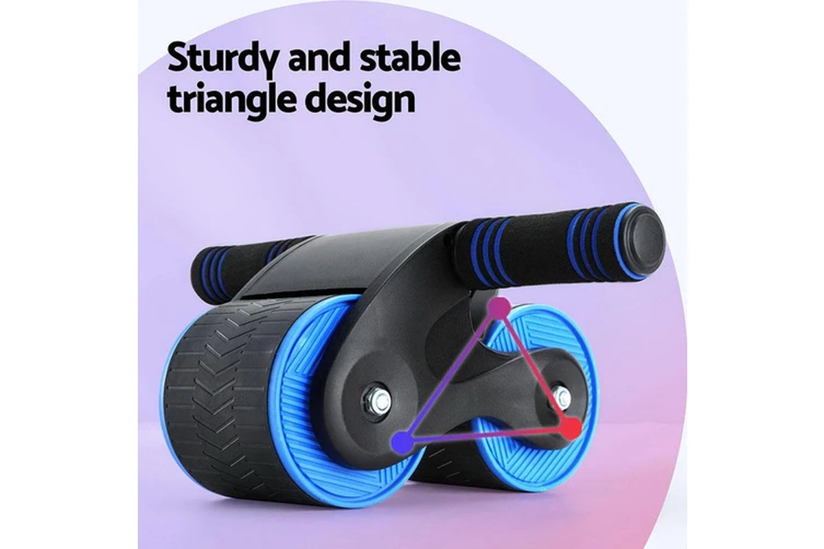 Ab Roller Automatic Rebound Abdominal Wheel Home Gym Workout Blue