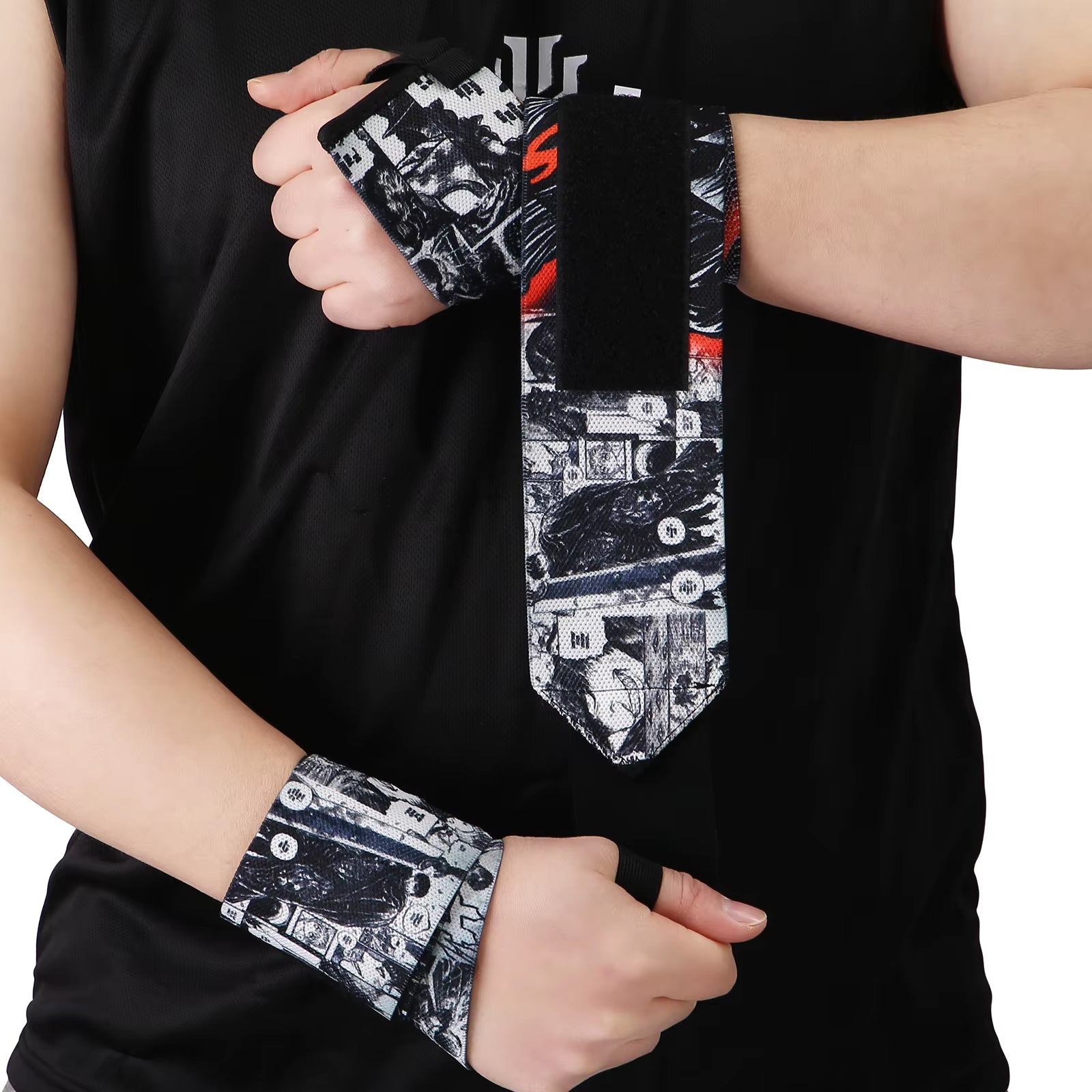 Fitness Weightlifting Wristband Anime Wrist Wraps Wrist Brace for Wrist Support Protective Gear Gym Deadlift Workout
