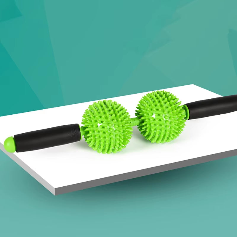 Double Ball Rolling Massage Stick Massage Roller Muscle Massage Stick Relax Stick Meridian Slimming Calf Roller