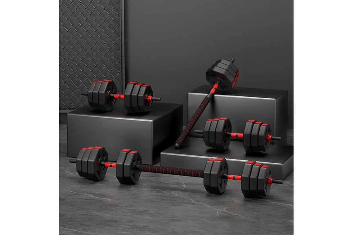 40Kg Adjustable Dumbbell Barbell Set Weight Plates Home Workout