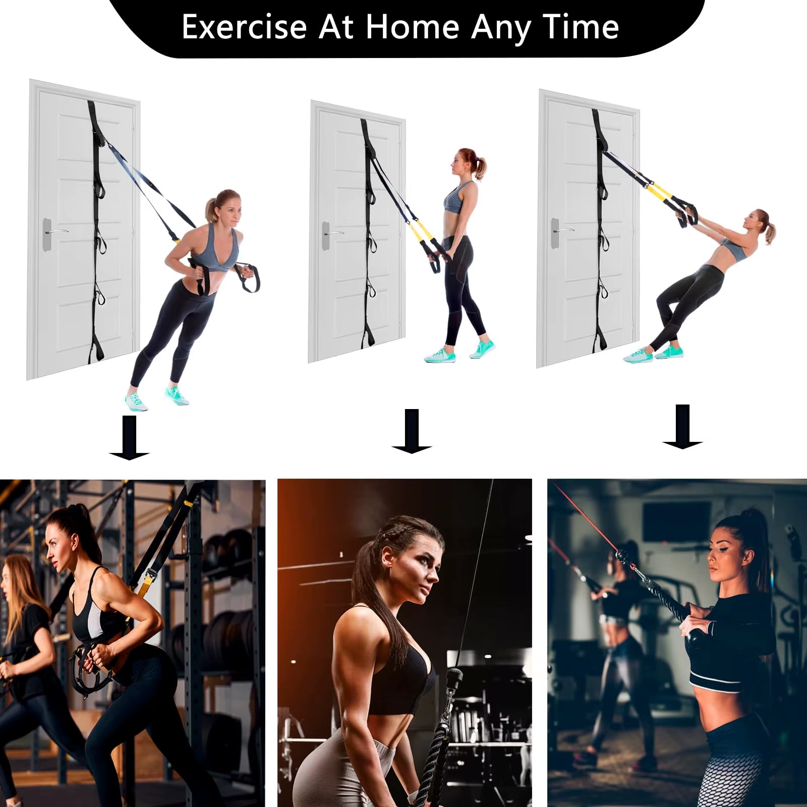 Multi-Point Door Anchor Resistance Band: a Safe Door Anchor Gym for Home Fitness, Portable Exercise Resistance Band Door Anchor