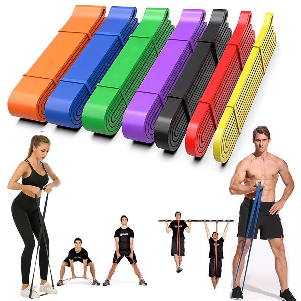 208Cm Natural Rubber Resistance Bands Sets Elastic Yoga/Fitness Band Strength Pilates Fitness Equipment Training Expander Unisex