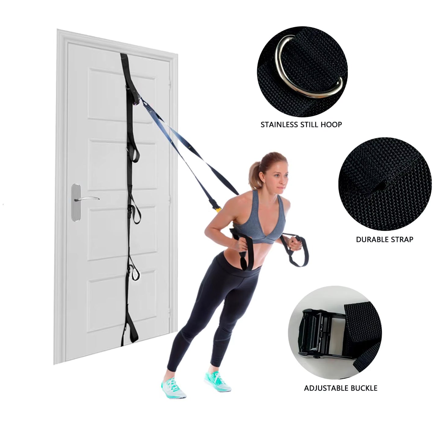 Multi-Point Door Anchor Resistance Band: a Safe Door Anchor Gym for Home Fitness, Portable Exercise Resistance Band Door Anchor