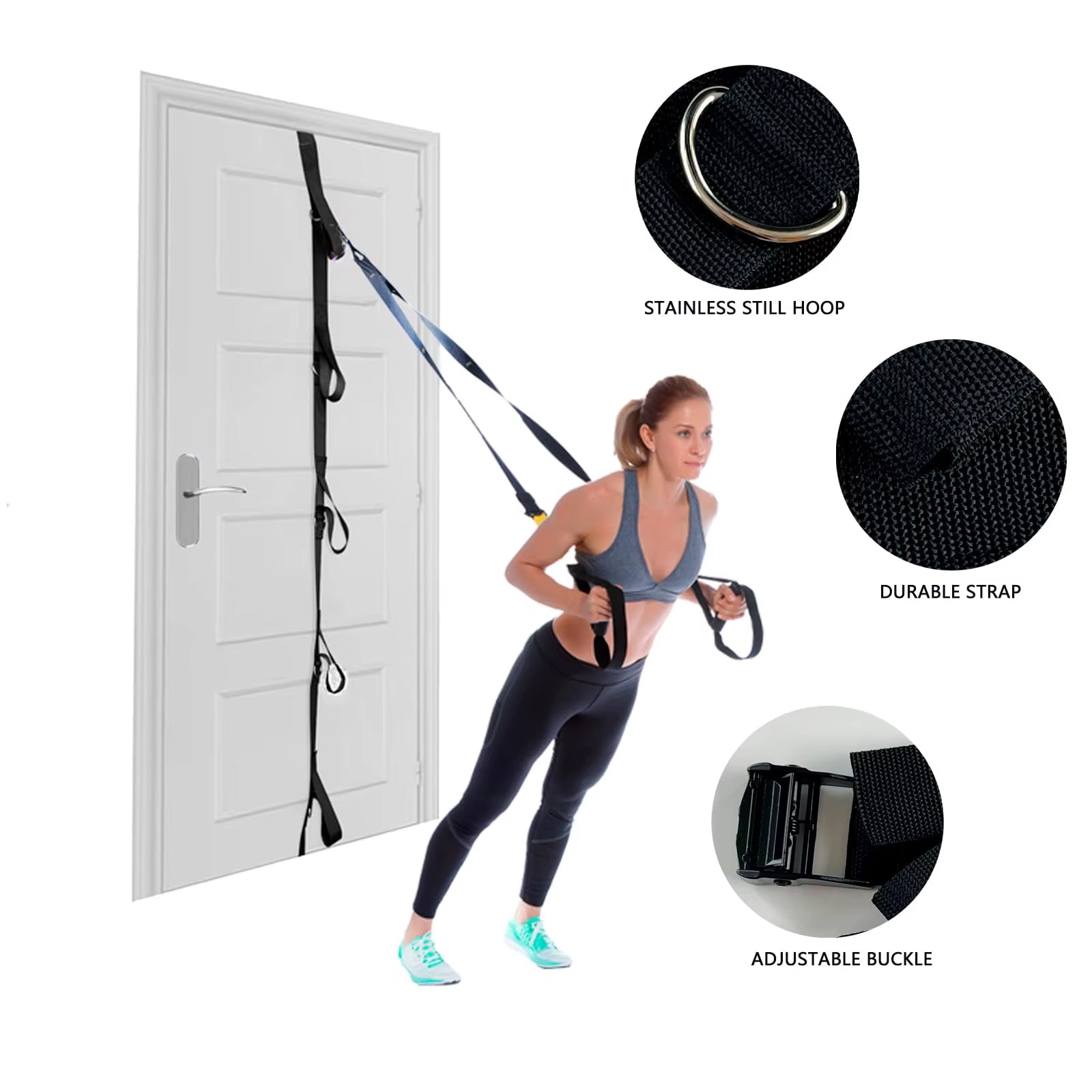 Multi-Point Door Anchor Resistance Band: a Safe Door Anchor Gym for Home Fitness, Portable Exercise Resistance Band Door Anchor