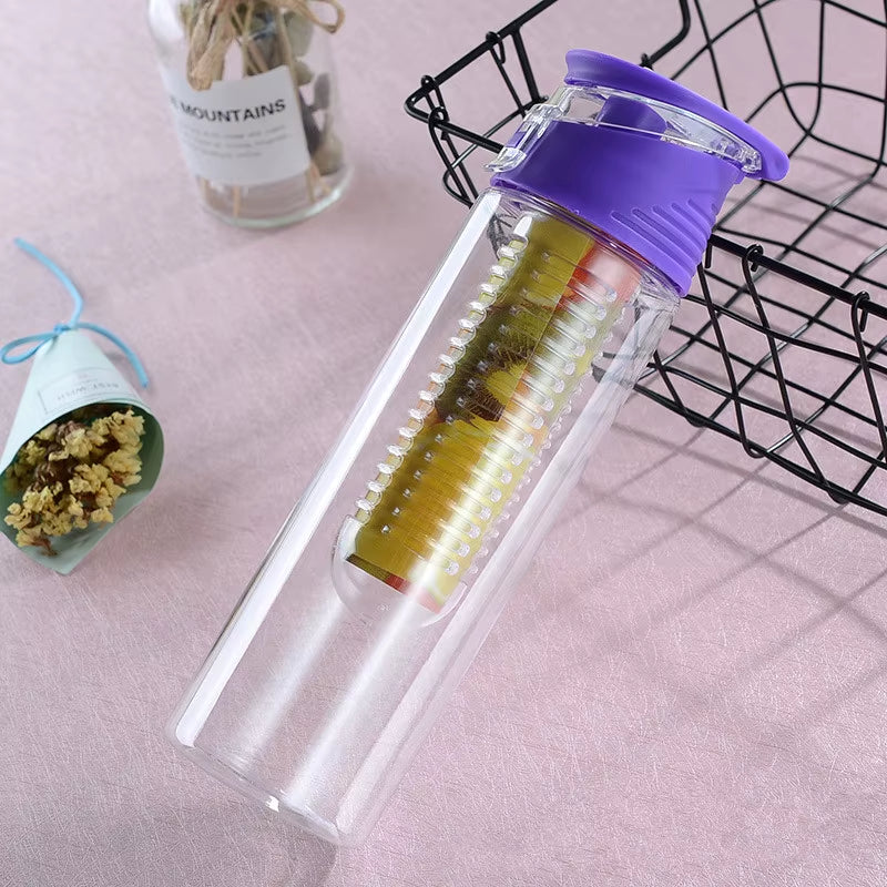 700ML Sports Lemon Juice Bottle Portable Fruit Infusing Infuser Water Bottle Camping Travel Bottles