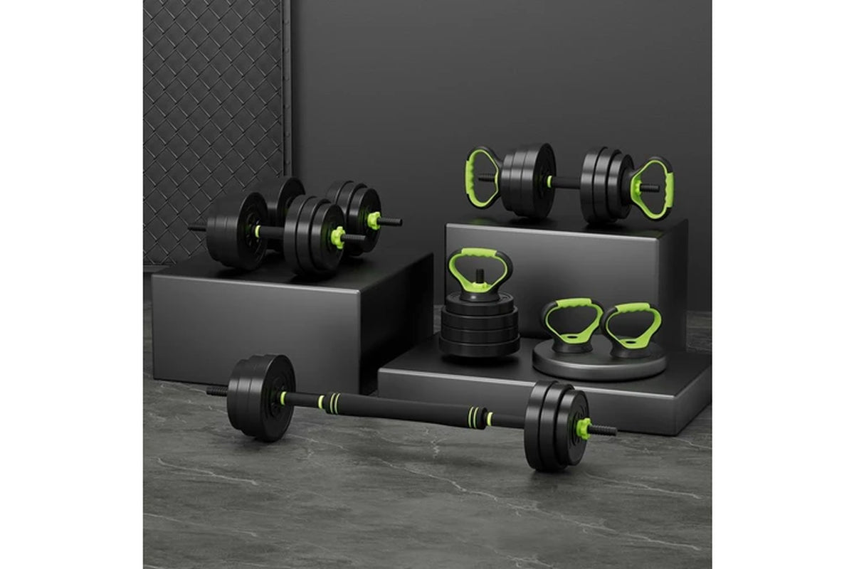 25Kg Adjustable Dumbbells Set Kettle Bell Weight Plates Barbells Gym