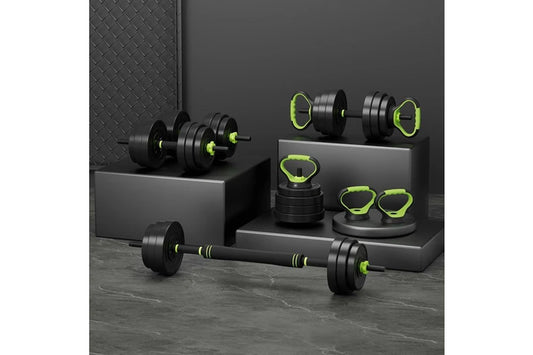25Kg Adjustable Dumbbells Set Kettle Bell Weight Plates Barbells Gym