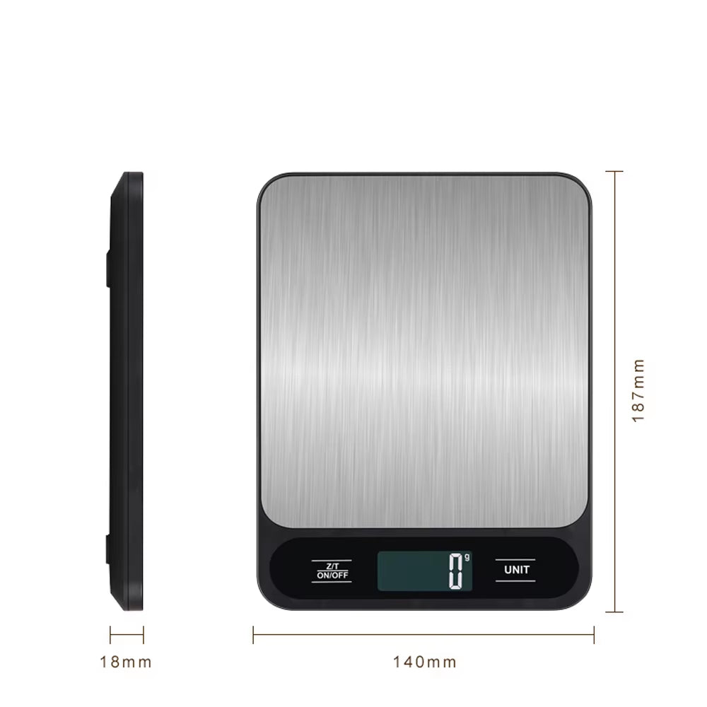 Digital Food Scale 10Kg 1G Kitchen Scale Electronic 5Kg 1G Baking Gram Weight Scales Grams Ounces Stainless Steel