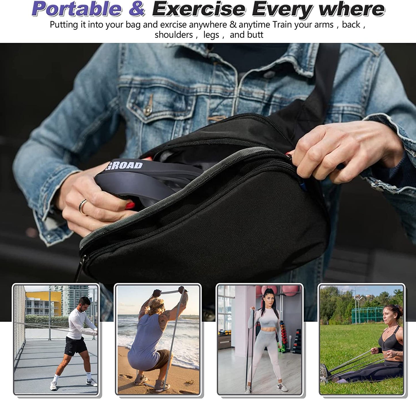 Resistance Band Pull up Assistance Bands,Set of 5 Resistance Heavy Duty Exercise