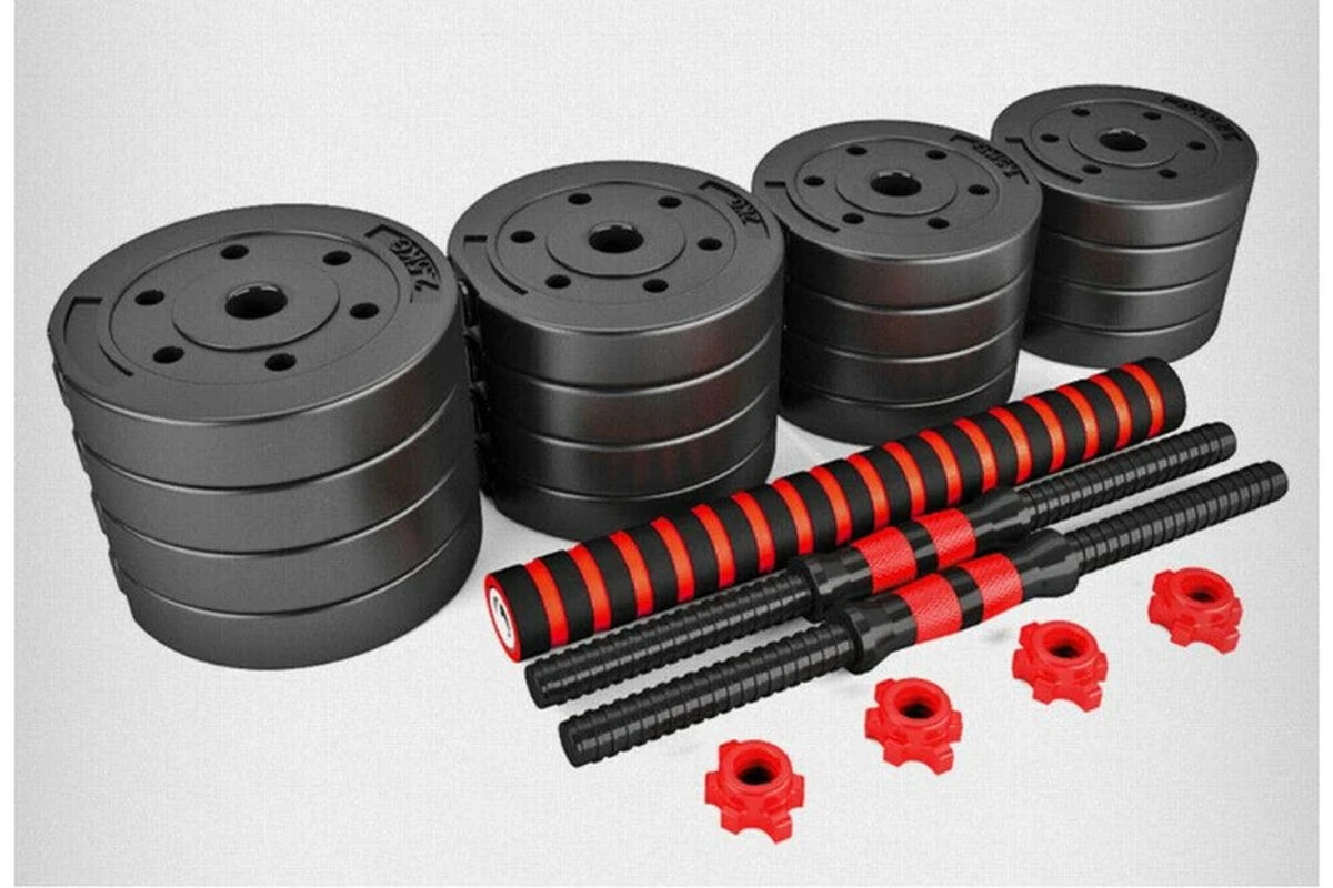 Fitness Master 30Kg Adjustable Dumbbell Set Barbell Home GYM Exercise Weights Fitness