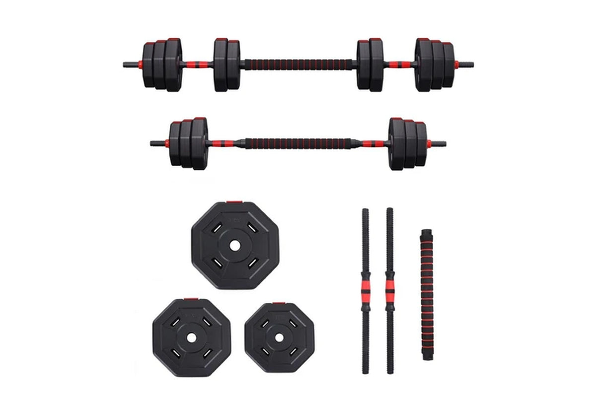 40Kg Adjustable Dumbbell Barbell Set Weight Plates Home Workout