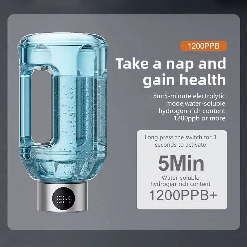 Best Hydrogen Water Generators Ionizer 1.5L Alkaline Hydrogen Water Bottle Stainless Steel Usb-Powered Portable Outdoor Use