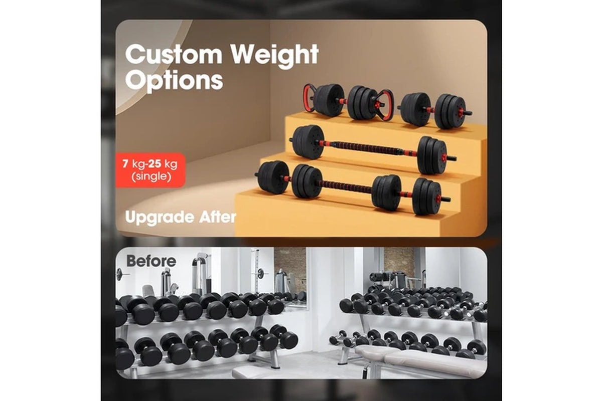 25KG Adjustable Dumbbell Barbell Set