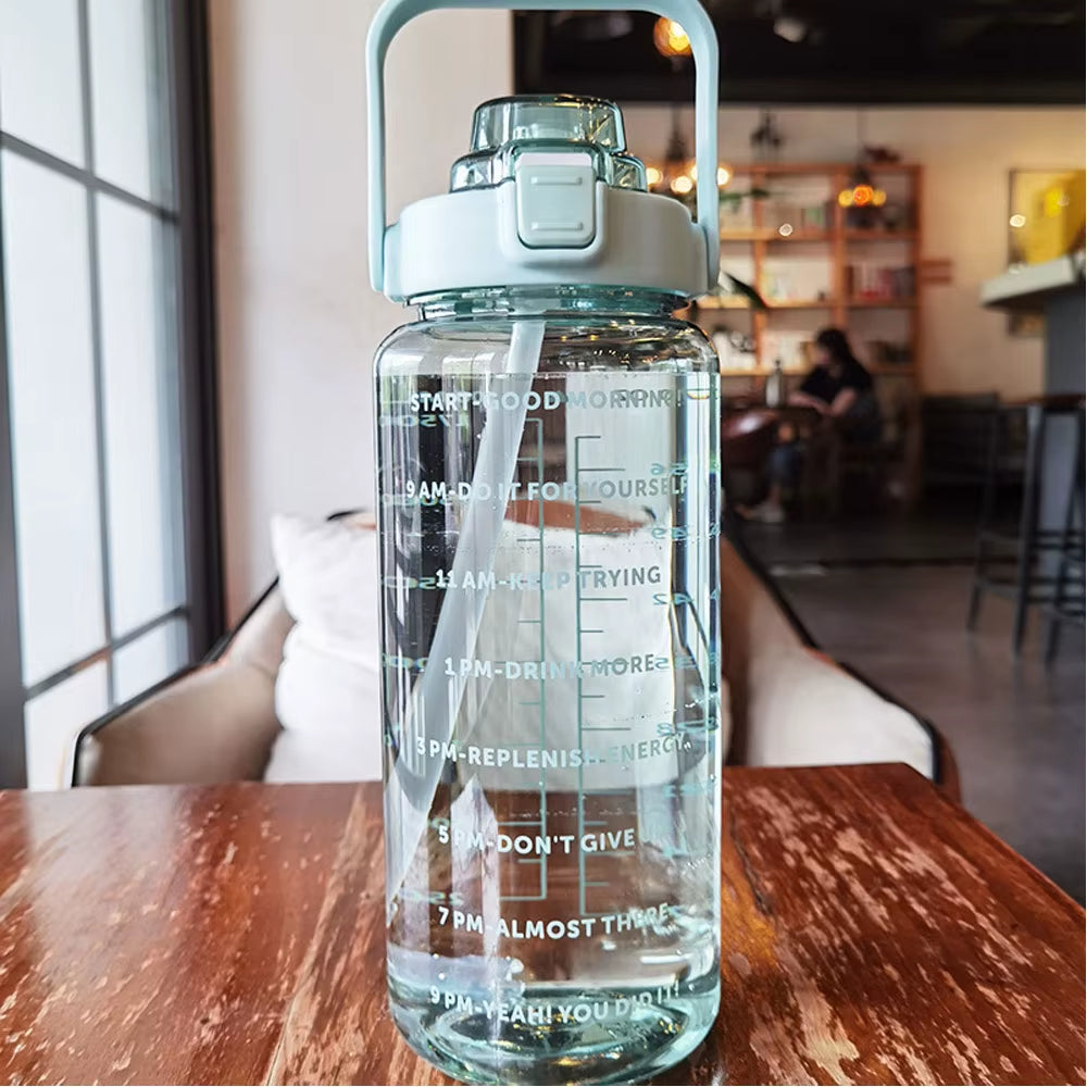 Water Bottle Motivational Drinking Bottle Sports Water Bottle with Time Marker Portable Reusable Plastic Cups Outdoor Travel Gym