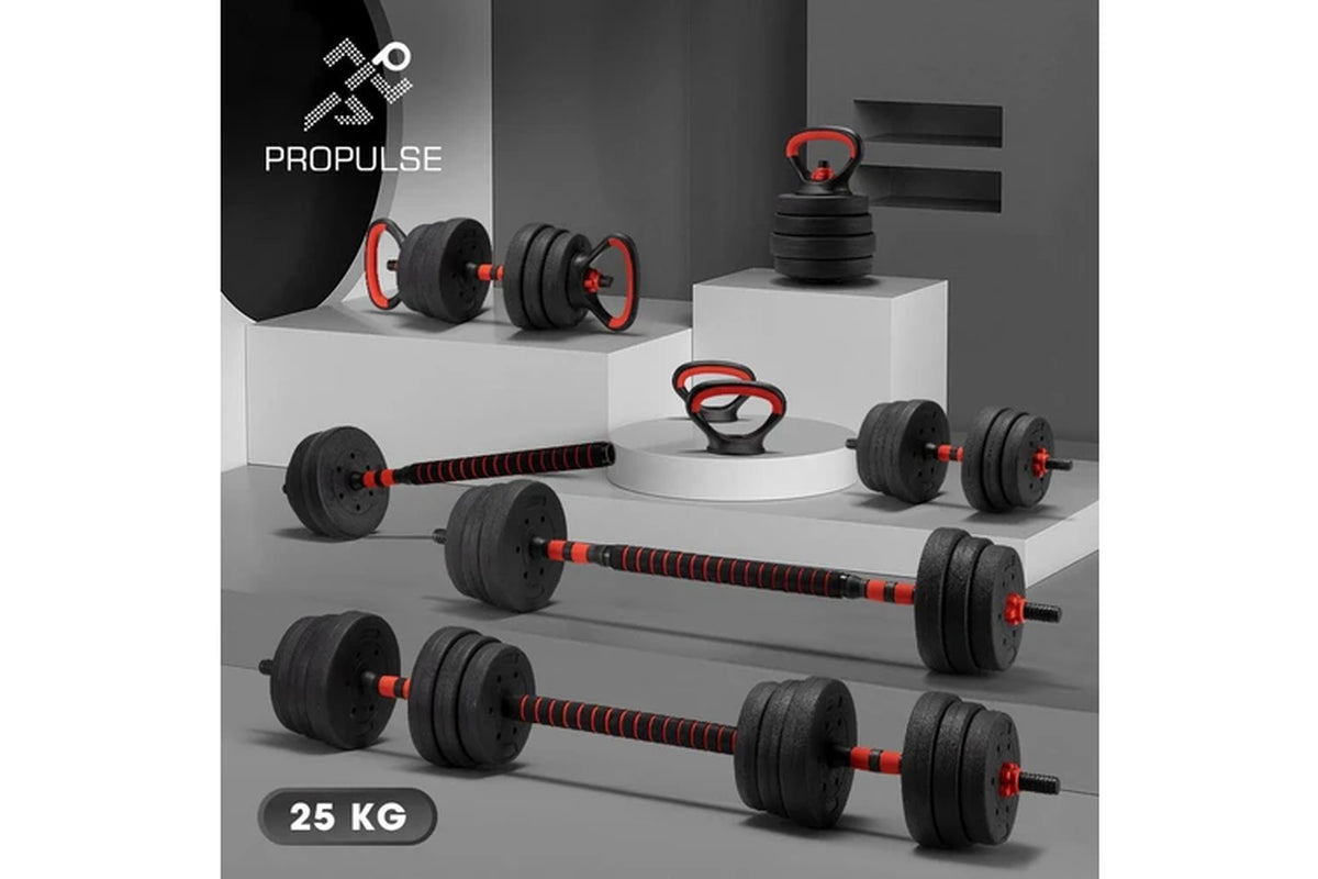 25KG Adjustable Dumbbell Barbell Set