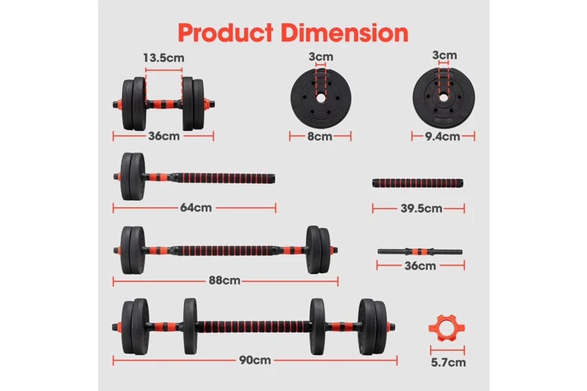 15KG Adjustable Dumbbell Barbell Set