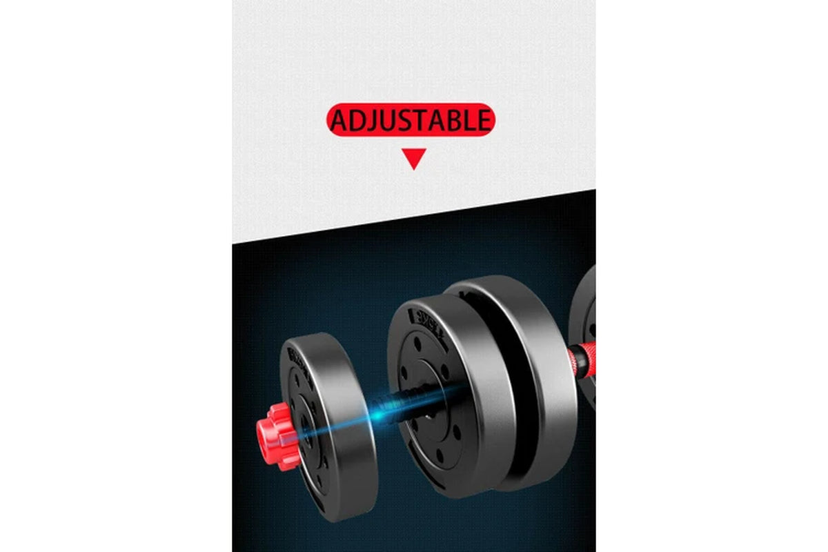 Fitness Master 30Kg Adjustable Dumbbell Set Barbell Home GYM Exercise Weights Fitness