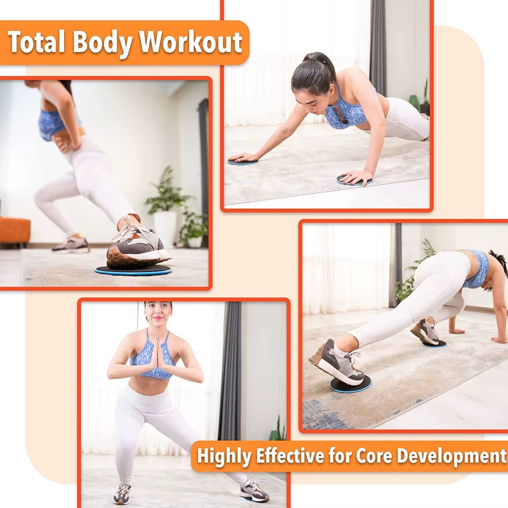 Exercise Core Sliders, Dual Sided Exercise Gliding Discs Use on Carpet or Hardwood Floors,Light,Portable,Abdominal,Core Workouts