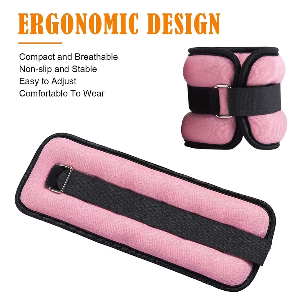1Pair Adjustable Ankle Weights(0.5Kg/1Kg Each) - Leg & Wrist Weight Straps for Women Men,Weighted Ankle Weights Set for Workout