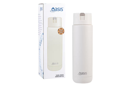 Moda Ceramic Lined Stainless Steel Wall Drink Bottle 700Ml Alabaster