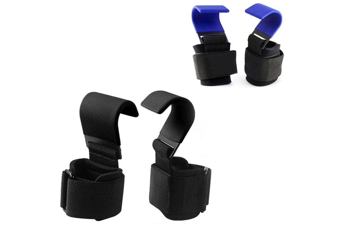 Gym Power Lifting Hooks with Wrist Support Adjustable Straps