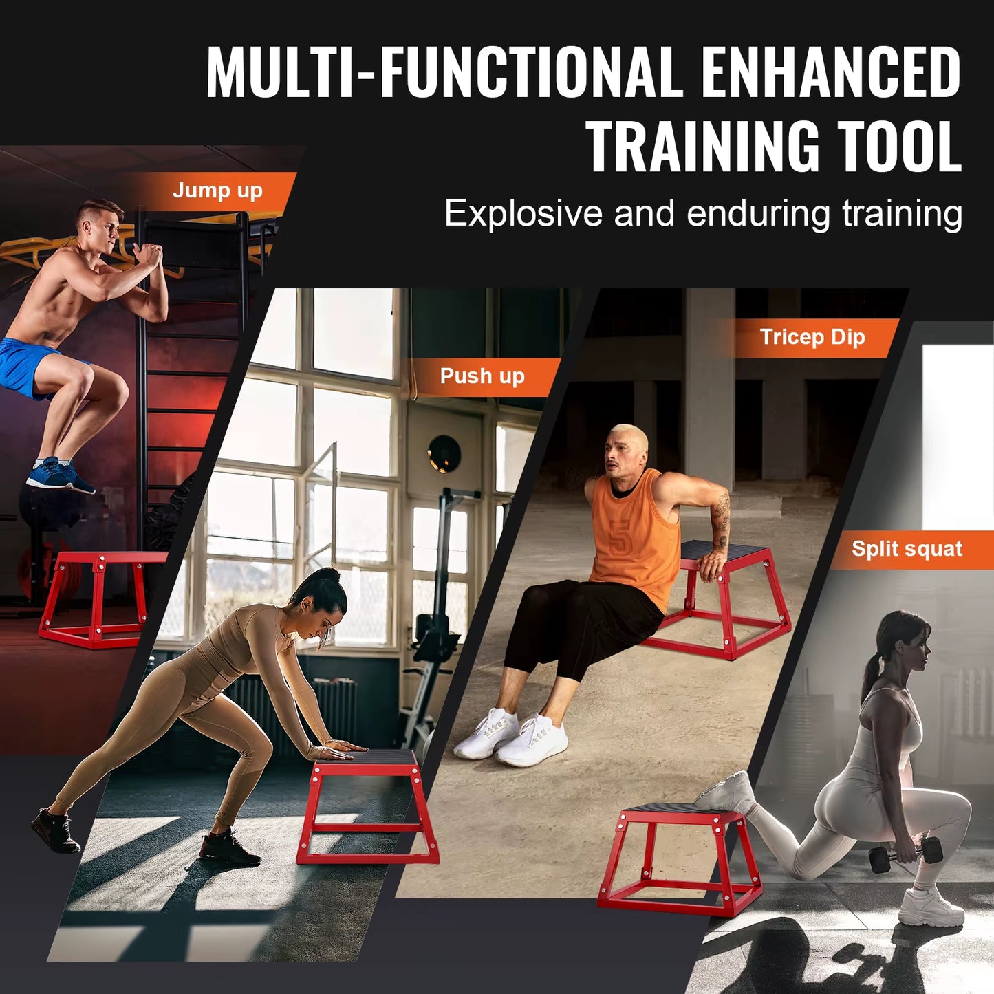Succebuy 12/18 Inch Jump Box Anti-Slip Fitness Exercise Step up Box for Home Gym Training Conditioning Strength Training