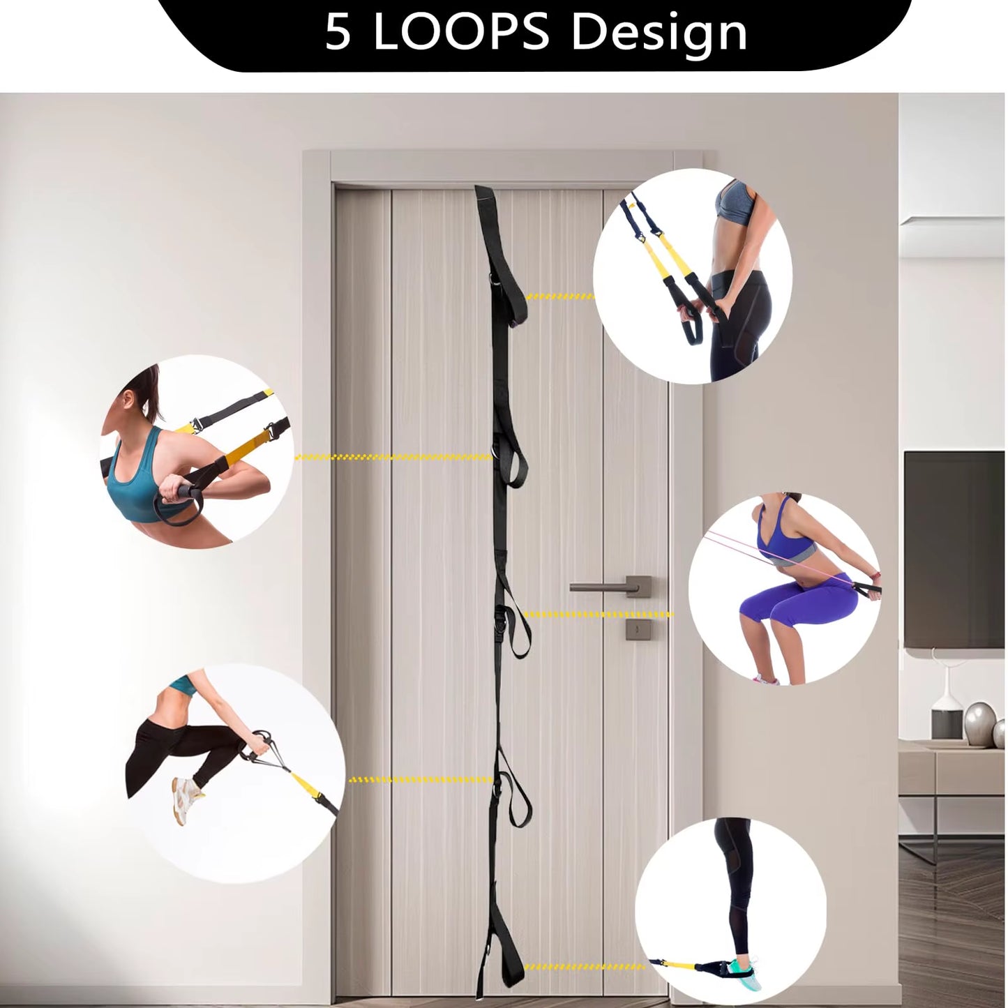 Multi-Point Door Anchor Resistance Band: a Safe Door Anchor Gym for Home Fitness, Portable Exercise Resistance Band Door Anchor