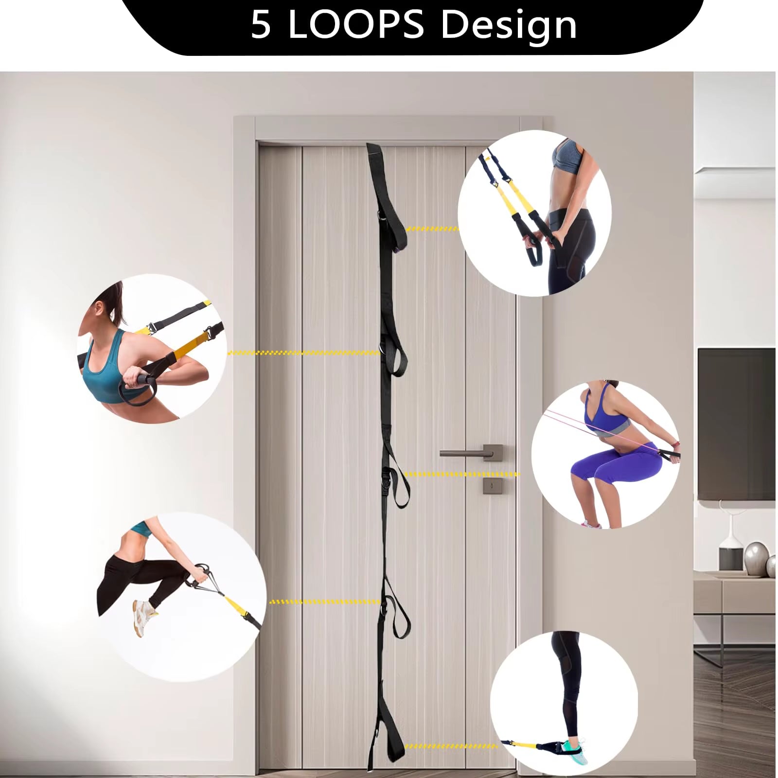 Multi-Point Door Anchor Resistance Band: a Safe Door Anchor Gym for Home Fitness, Portable Exercise Resistance Band Door Anchor