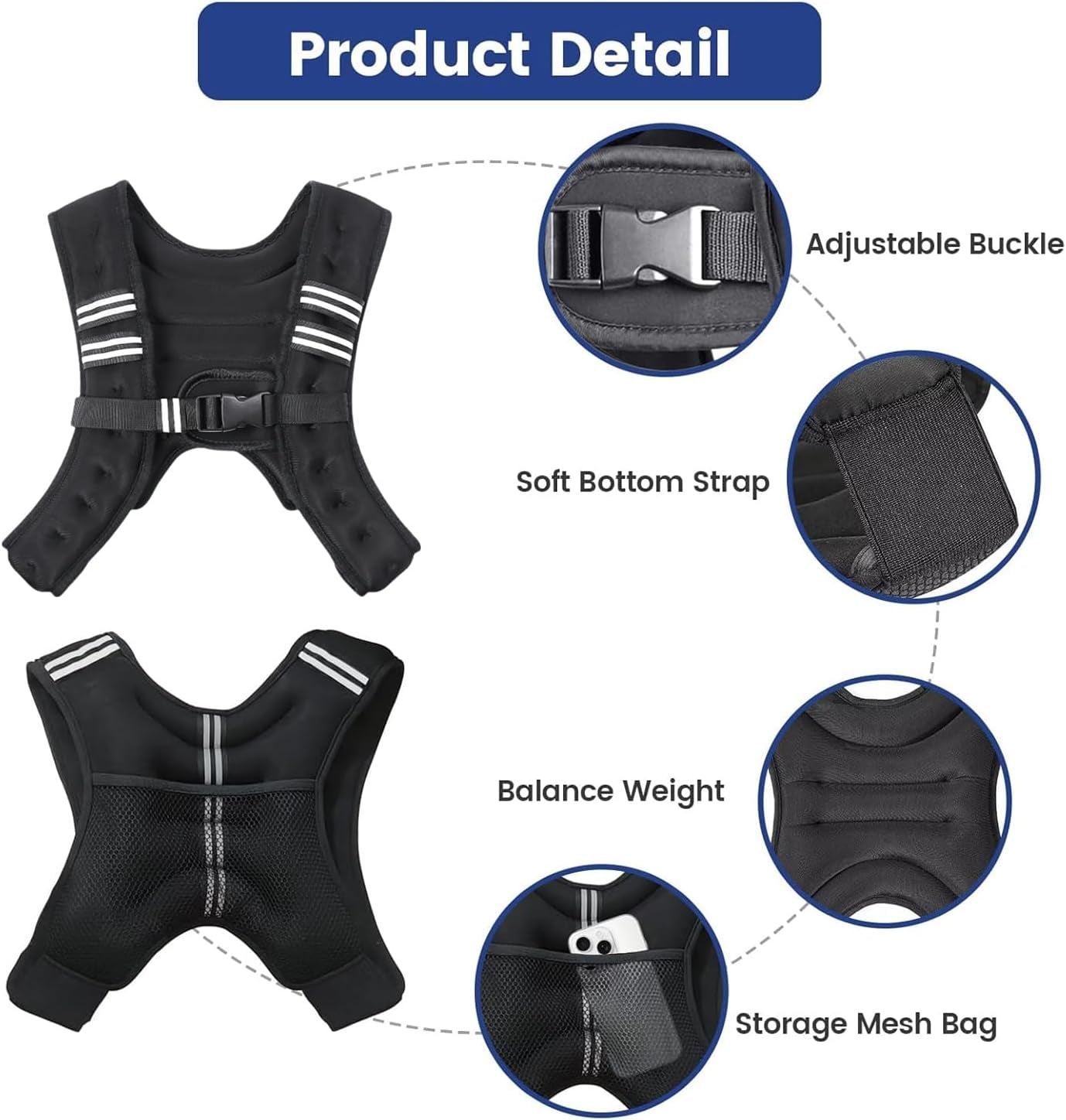 Weighted Vests for Men, Women, Kids - 3KG, 5KG, 8KG, 10KG - Exercise Weighted Ve