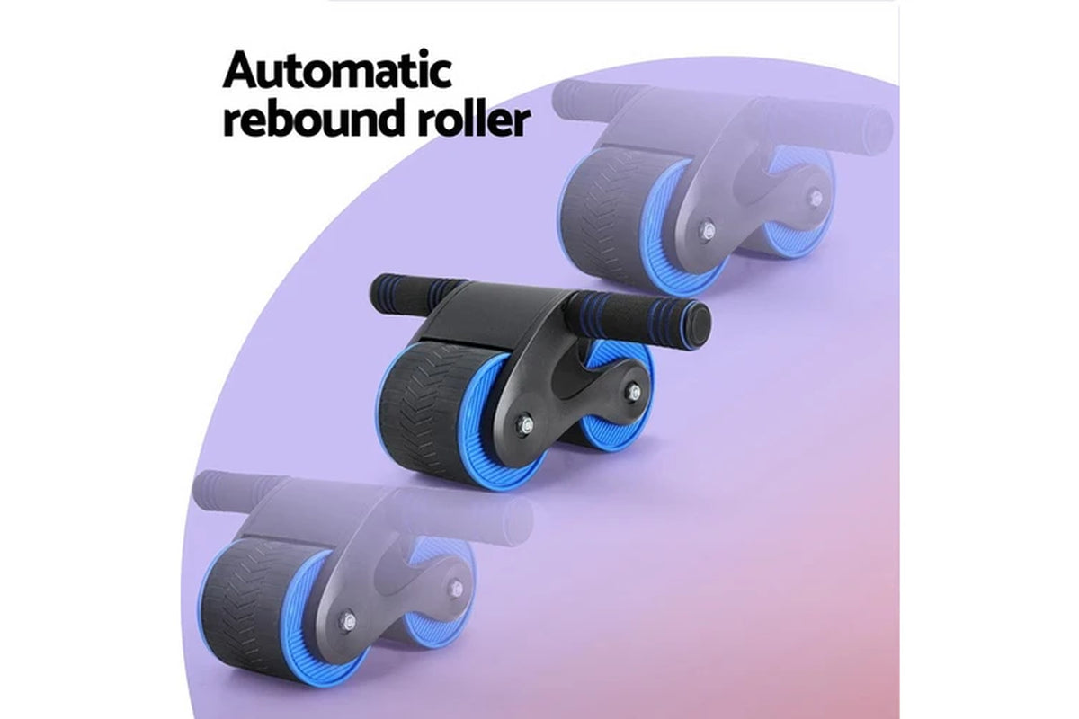 Ab Roller Automatic Rebound Abdominal Wheel Home Gym Workout Blue