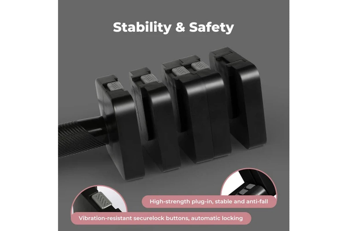 a Pair 2.8KG-10KG Adjustable Dumbbells Set Black