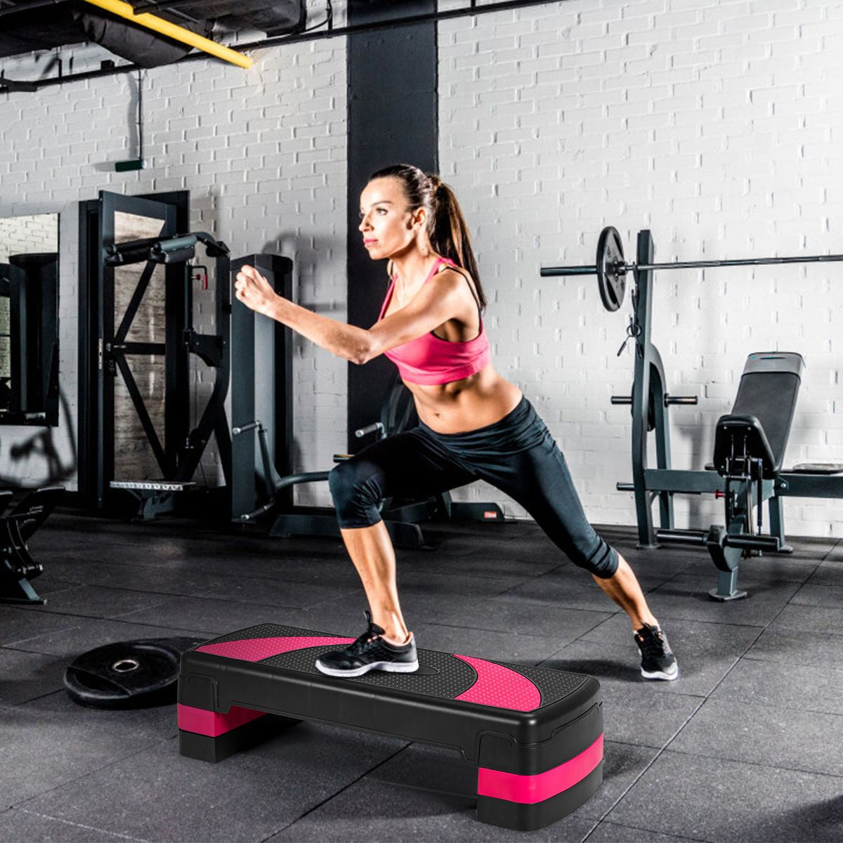 78.5Cm Aerobic Exercise Step Deck Aerobics Trainer Adjustable Step Platform