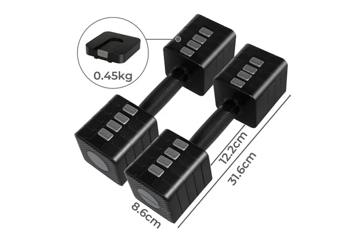 a Pair 2.8KG-10KG Adjustable Dumbbells Set Black