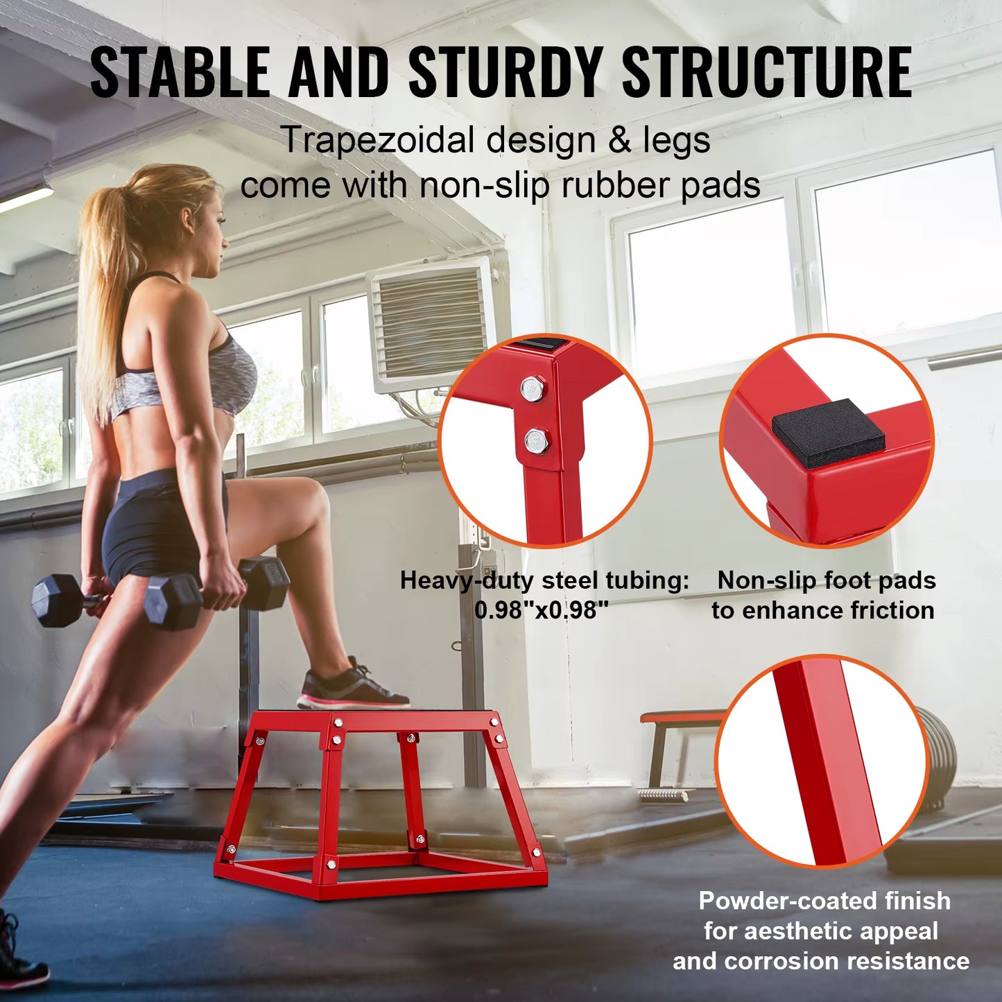 Succebuy 12/18 Inch Jump Box Anti-Slip Fitness Exercise Step up Box for Home Gym Training Conditioning Strength Training