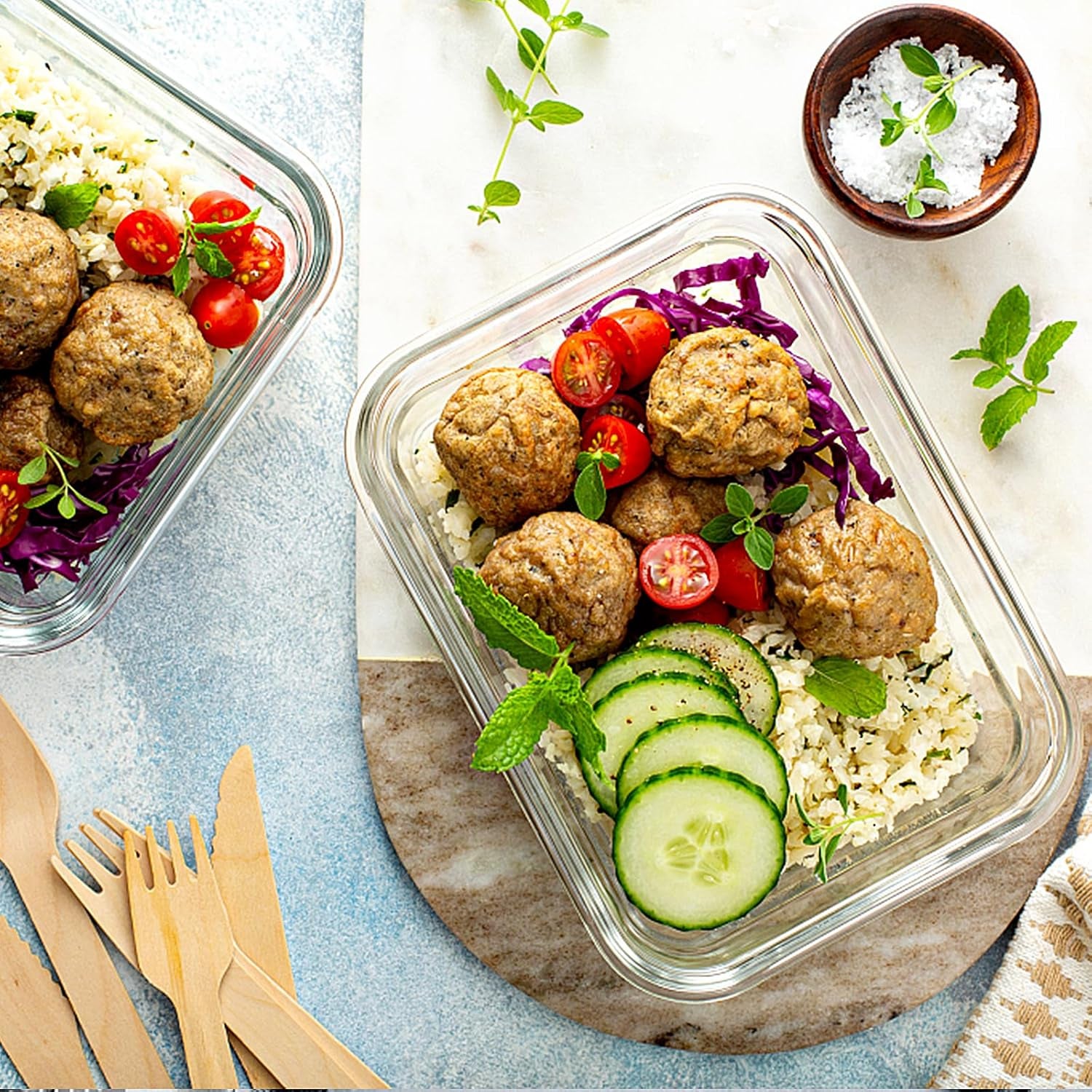 10 Pack 22 OZ Glass Meal Prep Containers, Airtight Glass Lunch Containers Set, Glass Food Storage Containers with Lids,Exclusive of BPA, for Microwave, Oven, Freezer & Dishwasher Friendly,Grey