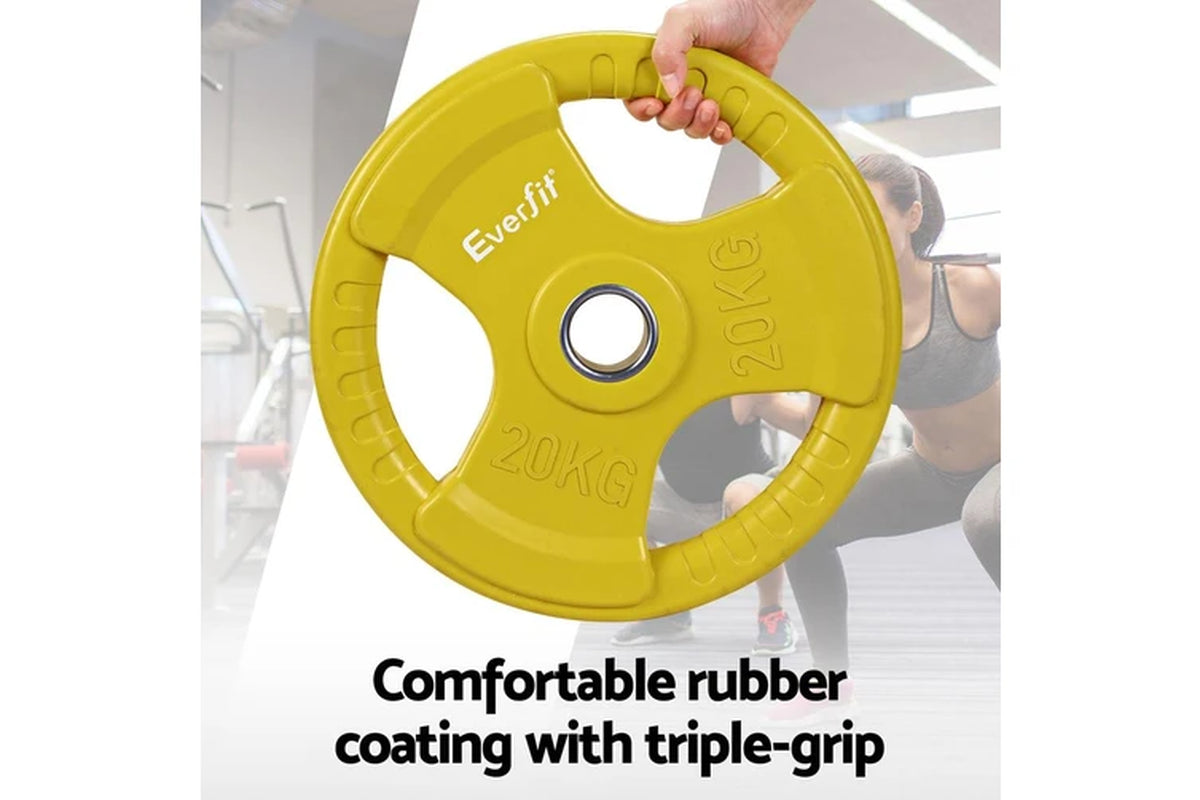 Barbells 46KG 120CM Dumbbell Barbell Plate Weight Lifting Home Gym Yellow