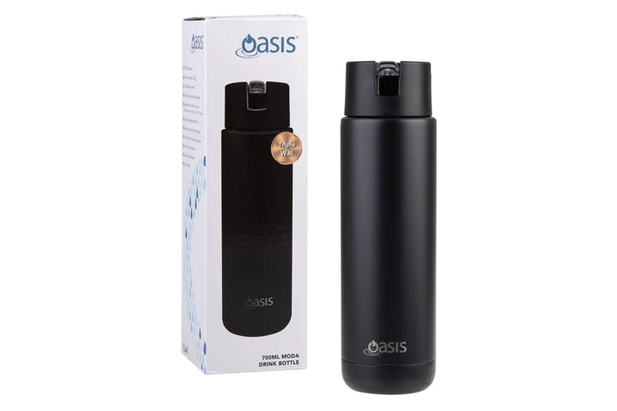 Ceramic Lined Stainless Steel Insulated Moda Drink Bottle 700Ml Black