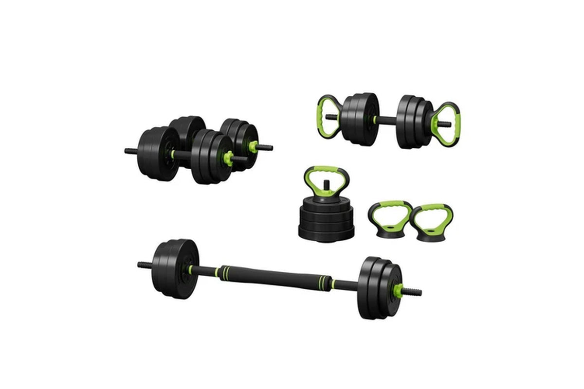 25Kg Adjustable Dumbbells Set Kettle Bell Weight Plates Barbells Gym
