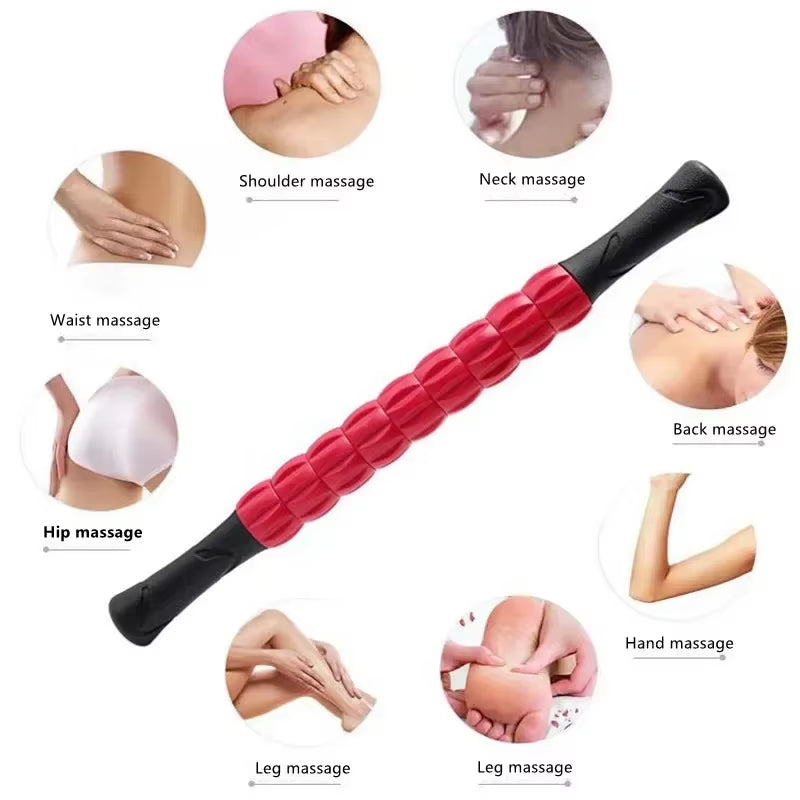 1Pcs 9-Wheel Massage Neck Leg Massager Stick Anti-Cellulite Stick Body Foot Leg Slimming Massage Muscle Roller Massage Stick