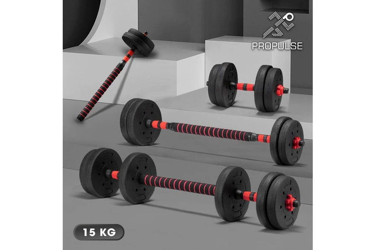 15KG Adjustable Dumbbell Barbell Set