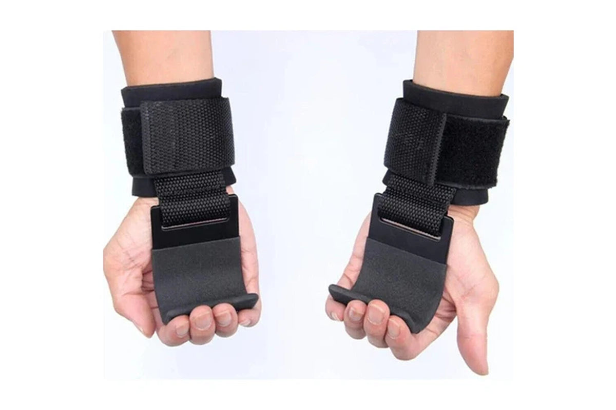 Gym Power Lifting Hooks with Wrist Support Adjustable Straps
