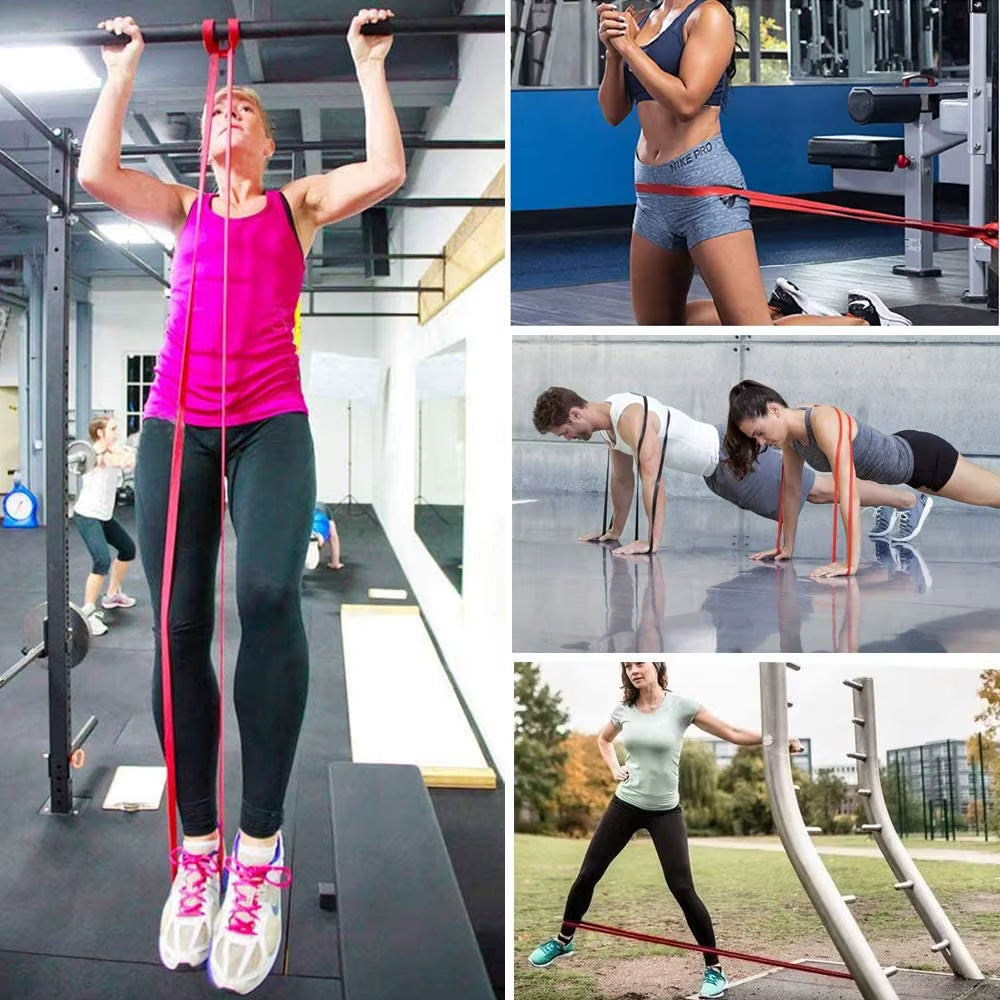 208Cm Natural Rubber Resistance Bands Sets Elastic Yoga/Fitness Band Strength Pilates Fitness Equipment Training Expander Unisex