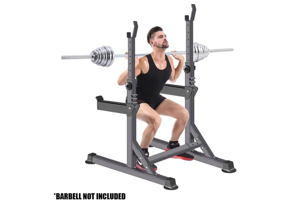 Home Gym Squat Rack Adjustable Barbell Rack Bench Press Weight Lifting