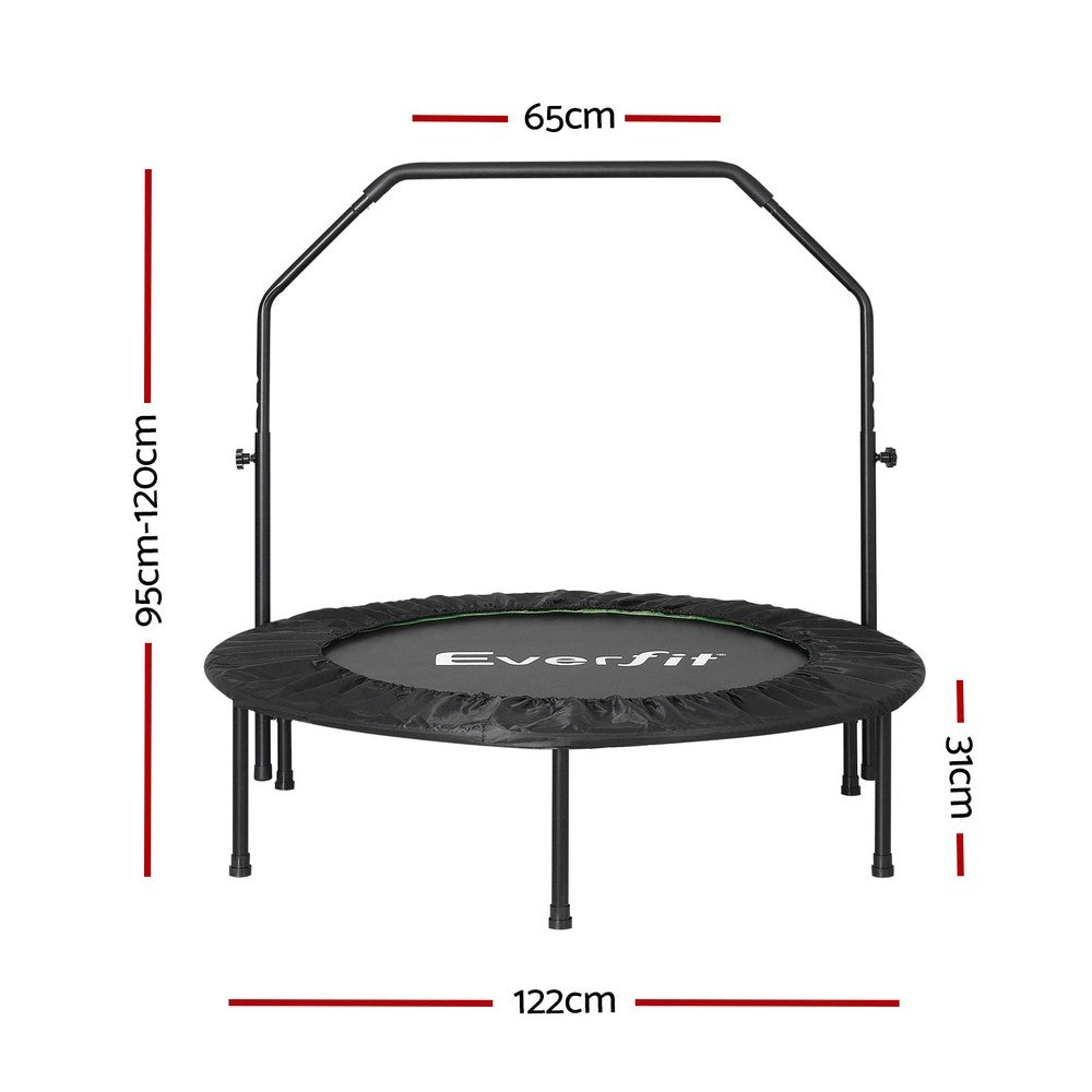 Everfit 48Inch round Fitness Trampoline Rebounder Adjustable Handrail Green